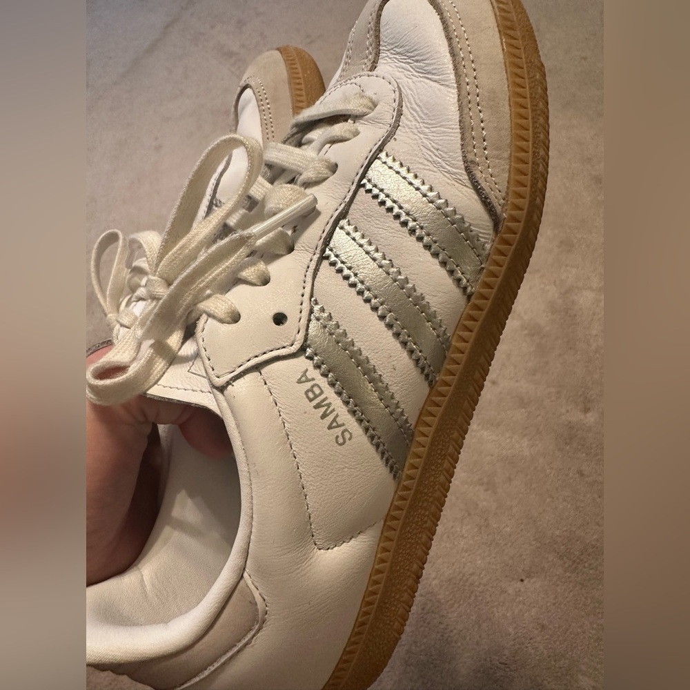 Adidas Samba White and Gray Shoes- Women's US 7.5 - Picture 6 of 11